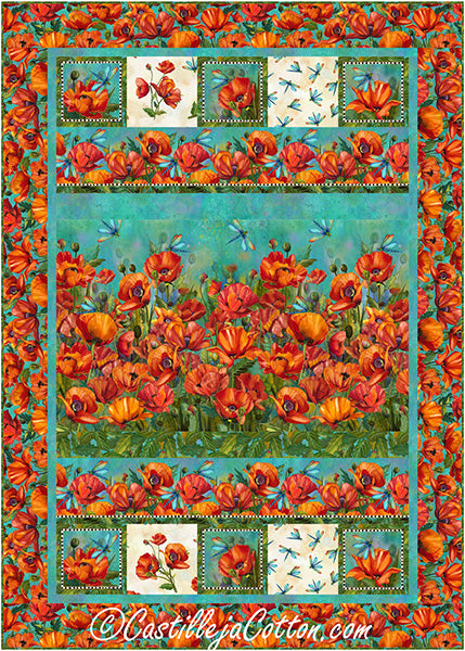 Charisma Poppies Quilt CJC-58691e - Downloadable Pattern