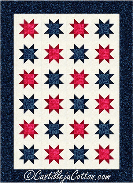 Fat Quarter Liberty Stars Quilt CJC-58762e - Downloadable Pattern