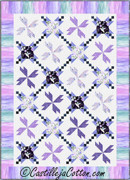 Fluttering Amethyst Flowers Quilt CJC-59091e - Downloadable Pattern