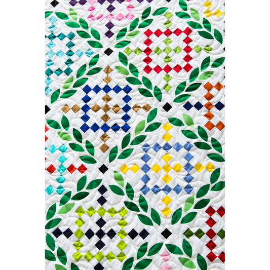 Cross-Stitched Garden Quilt Pattern OLQ-101 - Paper Pattern