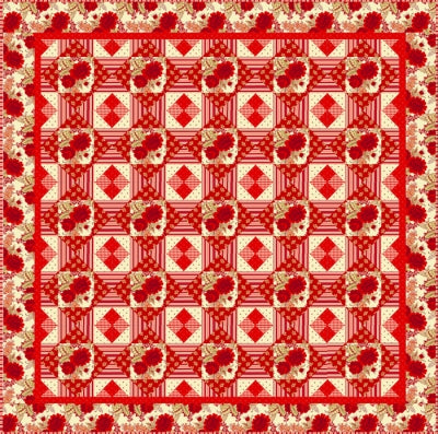 Rose Red Quilt Pattern TWW-0307 - Paper Pattern