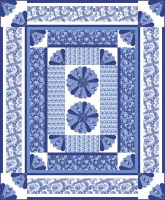 Blue China Quilt Pattern TWW-0424 - Paper Pattern