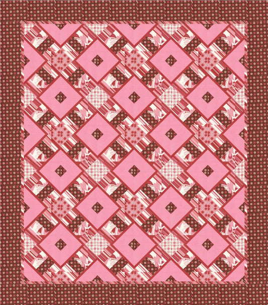 Chocolate Cherry Kiss Quilt AEQ-28e - Downloadable Pattern
