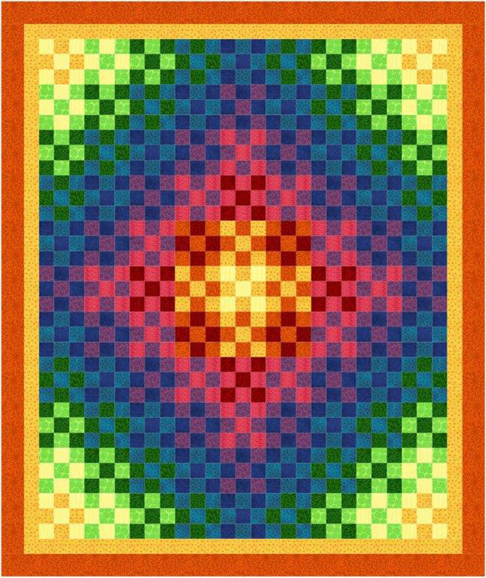 Trip Around the Rainbow Quilt BL2-136e - Downloadable Pattern