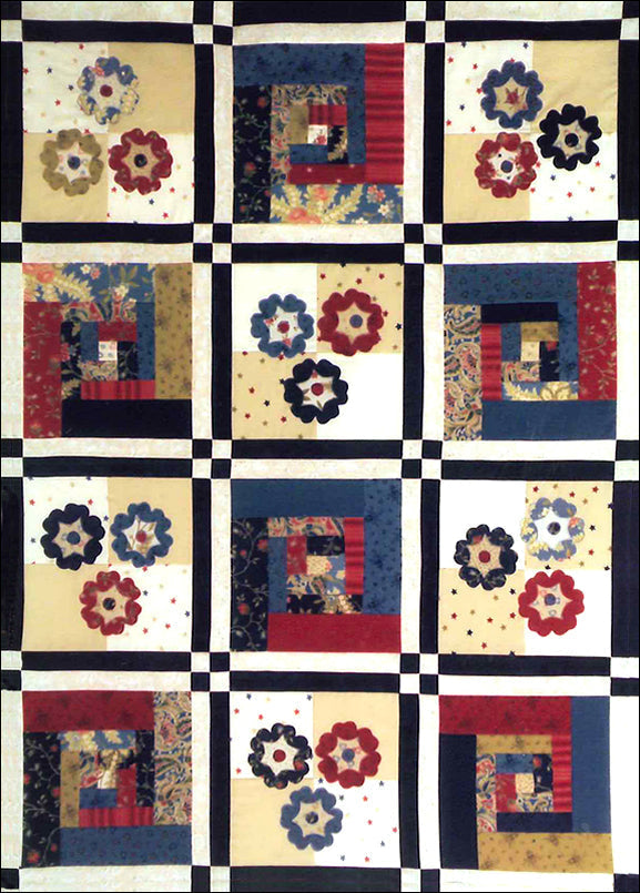Cabins & Posies Quilt BS2-239e - Downloadable Pattern