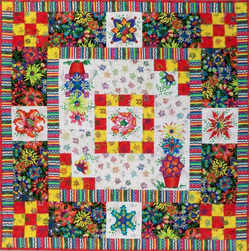Ibiza Flowers Table Topper or Wall Hanging Quilt Pattern BS2-267 - Paper Pattern