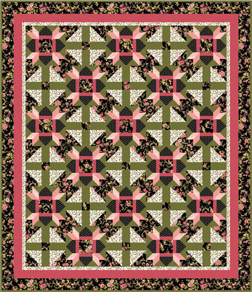Black Floral Crossroads Quilt Pattern BS2-318 - Paper Pattern