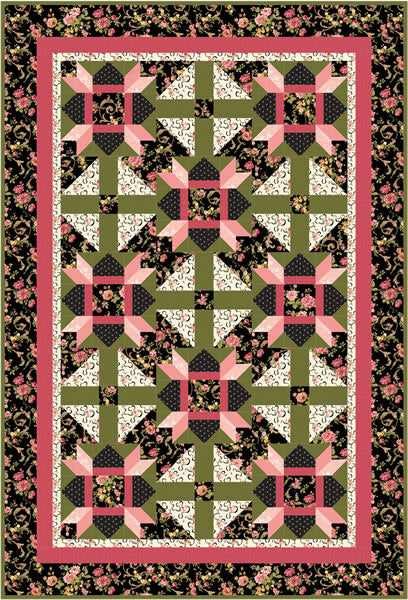 Black Floral Crossroads Quilt Pattern BS2-318 - Paper Pattern
