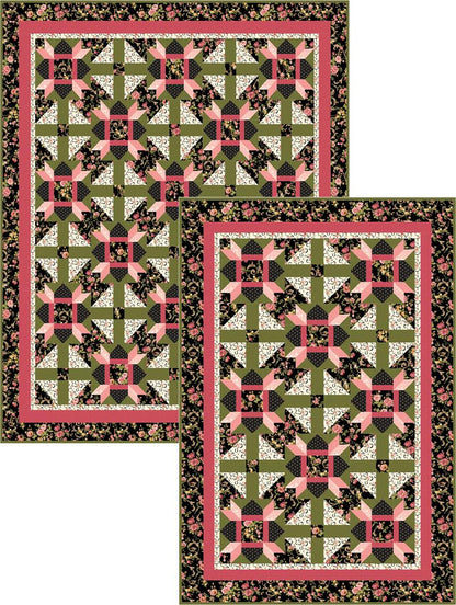 Black Floral Crossroads Quilt BS2-318e - Downloadable Pattern
