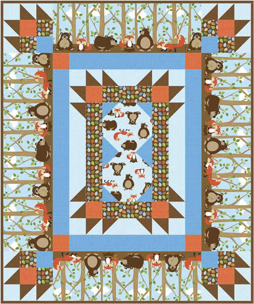 Playing in the Woods Crib Quilt BS2-321e - Downloadable Pattern