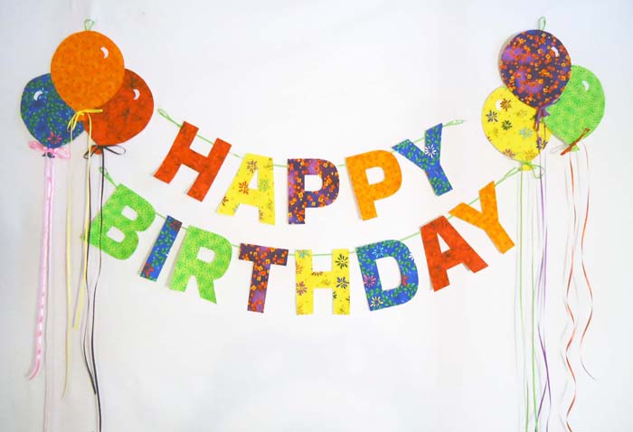 Happy Birthday Garland with Balloons BS2-333e - Downloadable Pattern