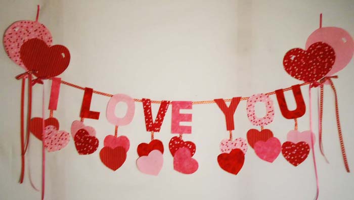 I Love You Garland with Balloons Pattern BS2-341 - Paper Pattern