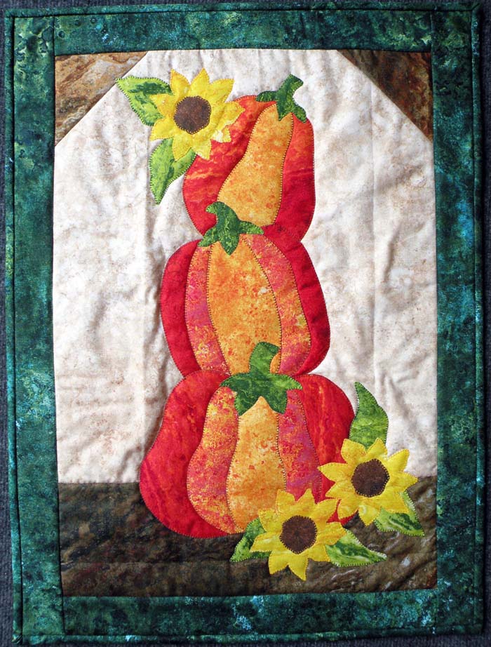 Pumpkins and Sunflowers Wall Quilt BS2-364e - Downloadable Pattern