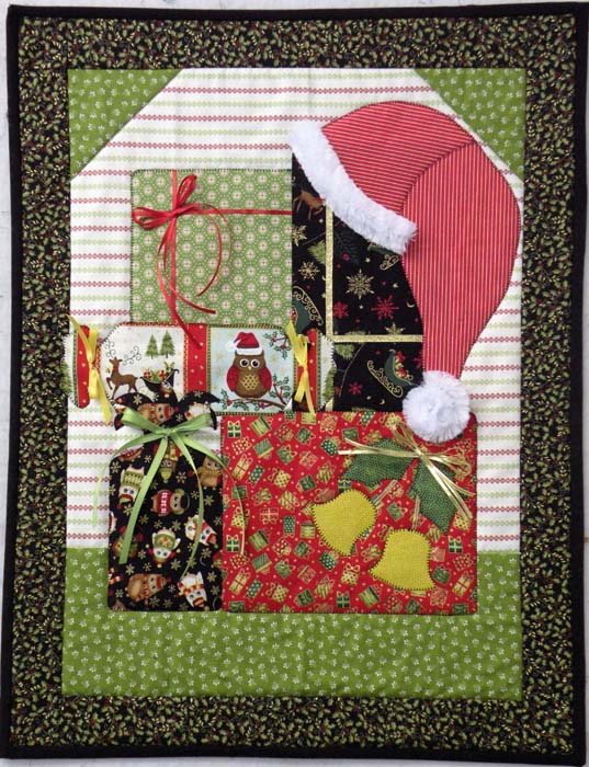 Santa Hat and Presents Quilt BS2-374e - Downloadable Pattern