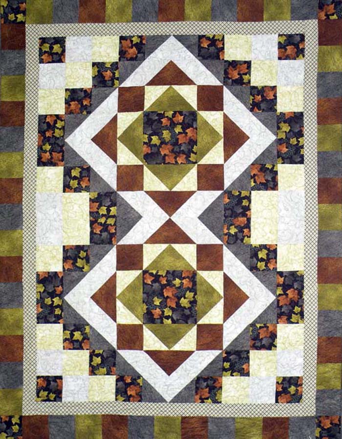 Swirling Leaves Quilt BS2-388e - Downloadable Pattern