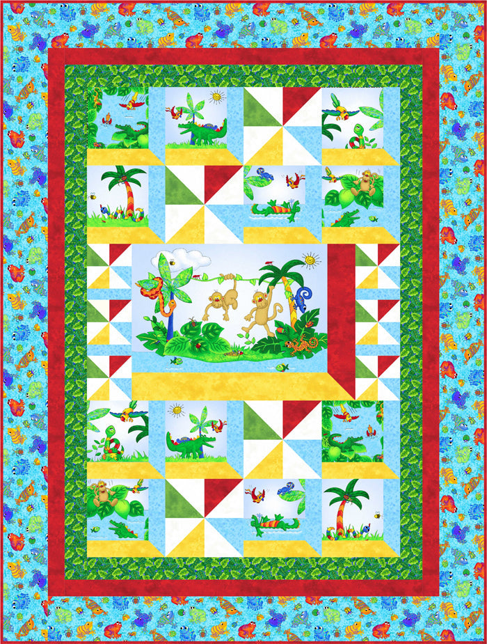 Hangin Out in the Jungle Quilt BS2-414e - Downloadable Pattern