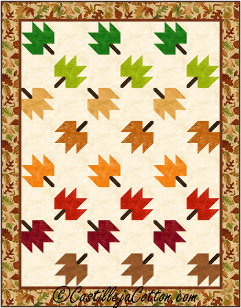 Twirling Leaves Quilt CJC-24207e - Downloadable Pattern