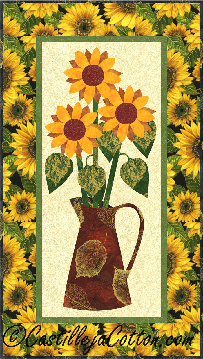 Sunflowers in a Jug Quilt CJC-4055e - Downloadable Pattern