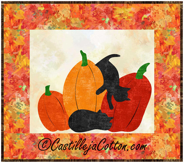 Cats and Pumpkins Wall Hanging Pattern CJC-416514 - Paper Pattern