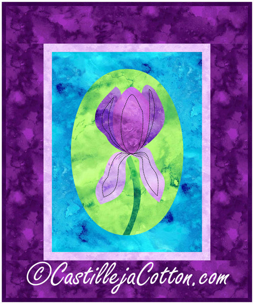 Iris in an Oval Quilt CJC-42388e - Downloadable Pattern