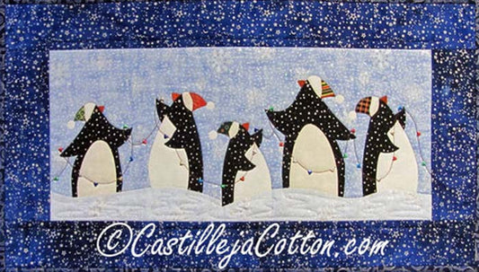 Penguins Hanging the Lights Quilt CJC-4414e - Downloadable Pattern