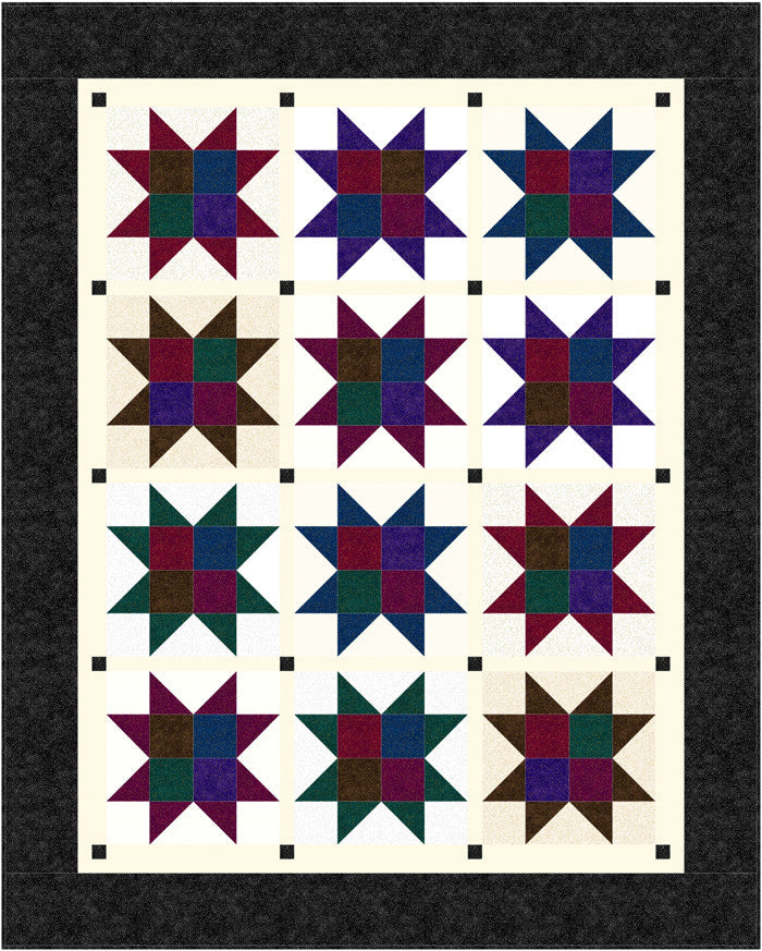 Four Star Patch Quilt CJC-46132e - Downloadable Pattern