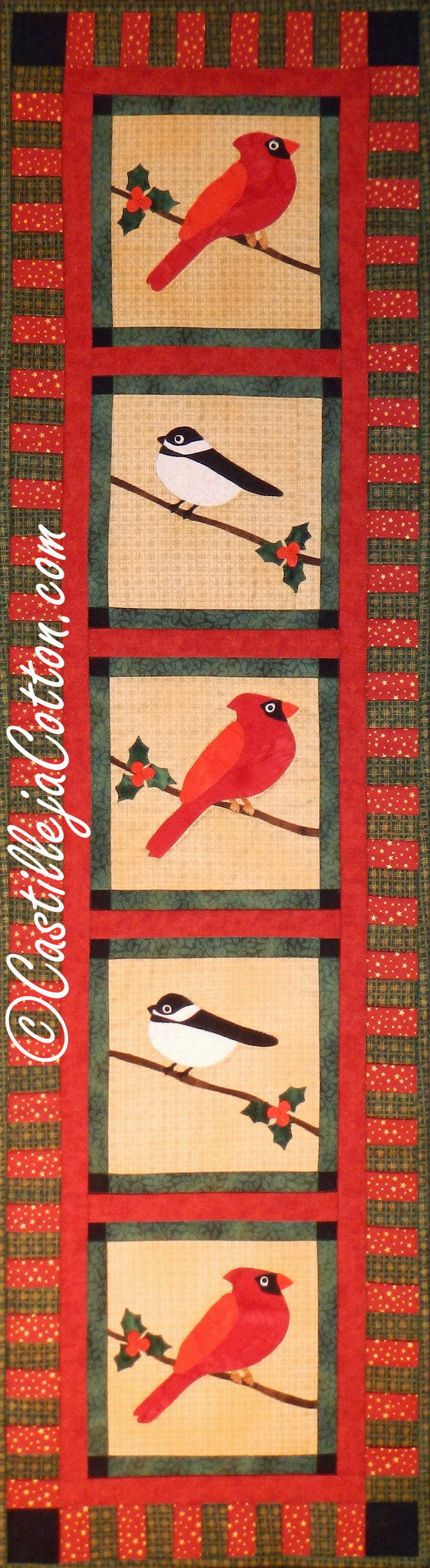 Christmas Birds Table Runner CJC-4705 - Paper Pattern