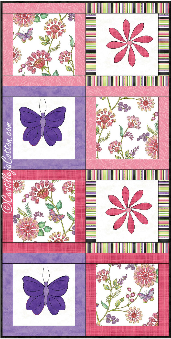 Butterfly and Flower Table Runner Pattern CJC-4717 - Paper Pattern