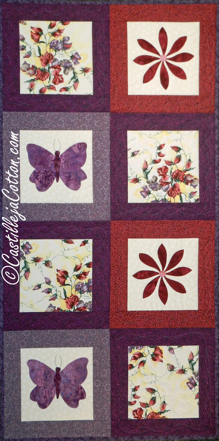 Butterfly and Flower Table Runner Pattern CJC-4717 - Paper Pattern