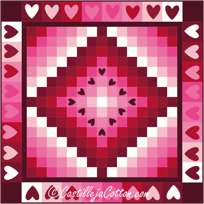 Floating Hearts Quilt CJC-4778e - Downloadable Pattern