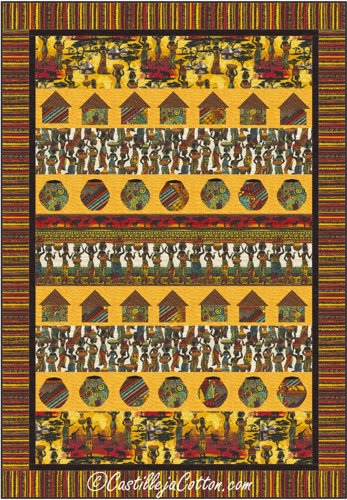 African Sunset Quilt CJC-48101e - Downloadable Pattern