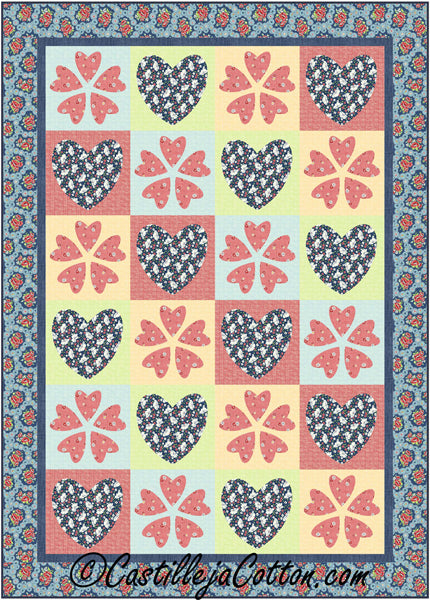 Hearts and Flowers Quilt CJC-48112e - Downloadable Pattern