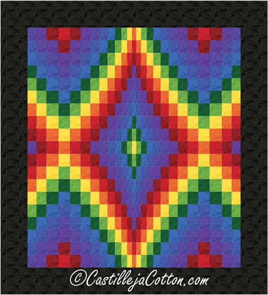 Bargello Diamond Echo Queen Quilt Pattern CJC-48921 - Paper Pattern