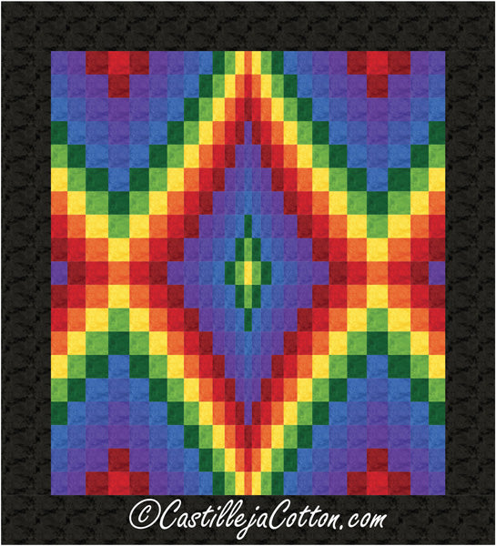 Bargello Diamond Echo Queen Quilt CJC-48921e - Downloadable Pattern