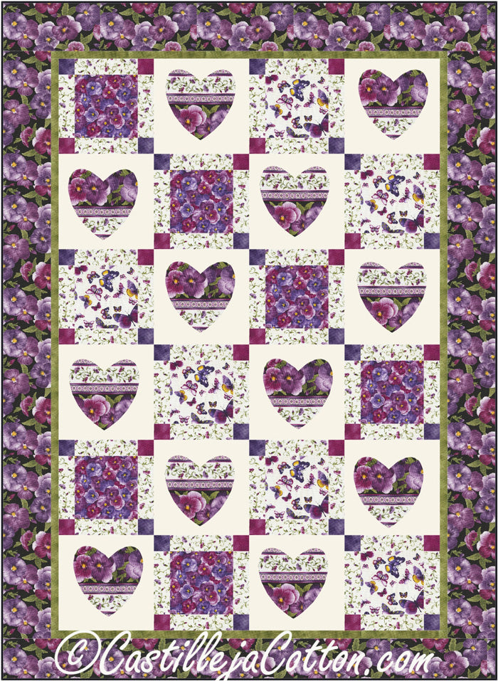 Hearts & Squares Quilt CJC-49161e - Downloadable Pattern