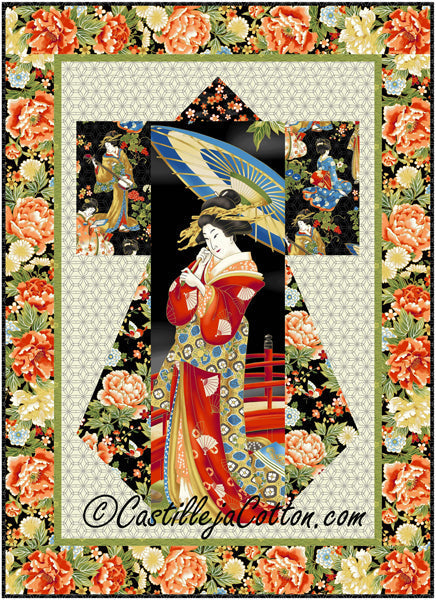 Kyoto Gardens Kimono Wall Hanging Quilt CJC-49429e - Downloadable Pattern