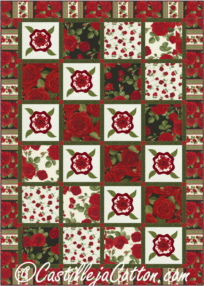 Glamour Roses Quilt CJC-4992e - Downloadable Pattern