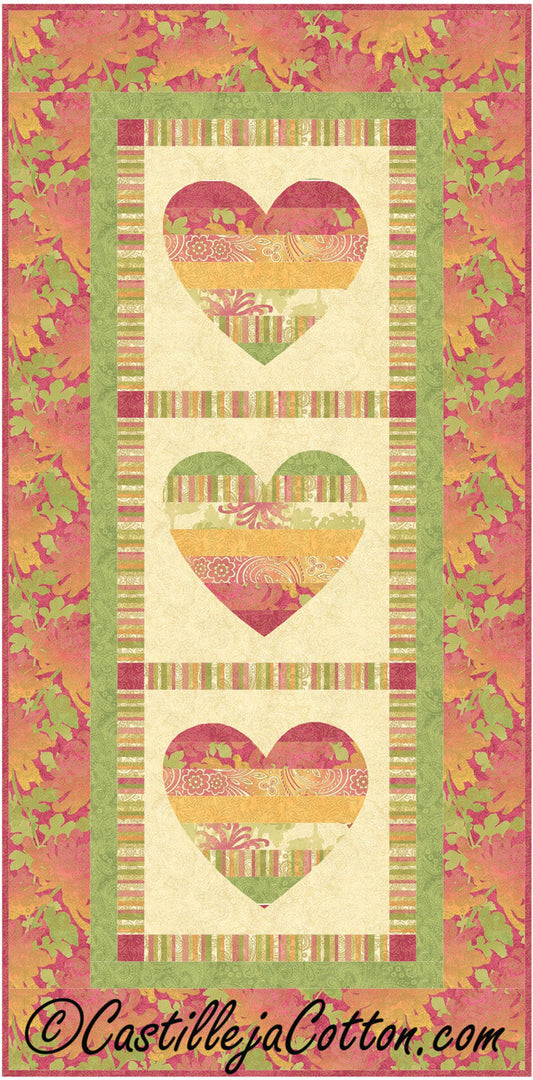 Whimsical Hearts Table Runner CJC-5051e - Downloadable Pattern
