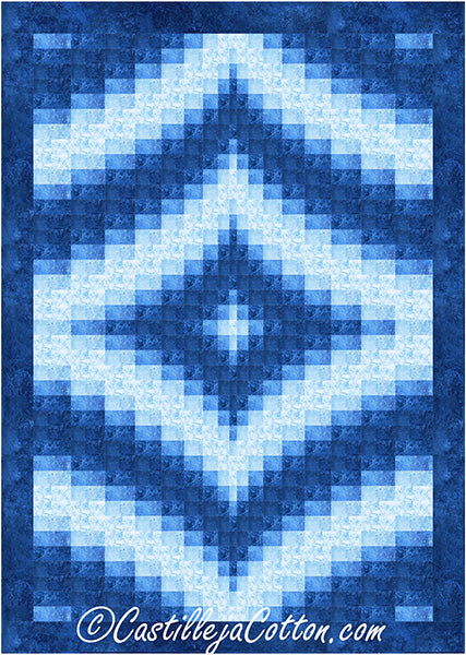 Echoing Diamonds Twin Indigo Quilt CJC-50595e - Downloadable Pattern