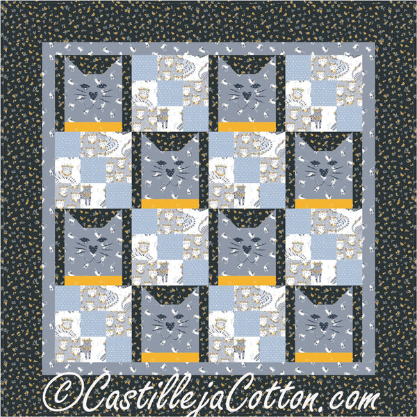 Nine Patch Cats Quilt CJC-50702e - Downloadable Pattern