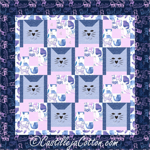 Nine Patch Cats Quilt CJC-50703e - Downloadable Pattern