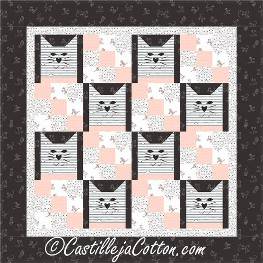 Nine Patch Cats Quilt CJC-5070e - Downloadable Pattern