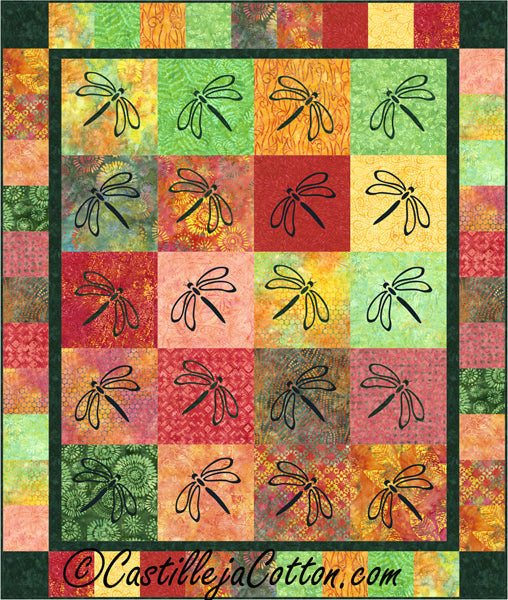 Transparent Dragonflies Quilt Pattern CJC-50971 - Paper Pattern