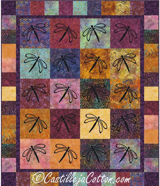 Transparent Dragonflies Quilt Pattern CJC-50972 - Paper Pattern