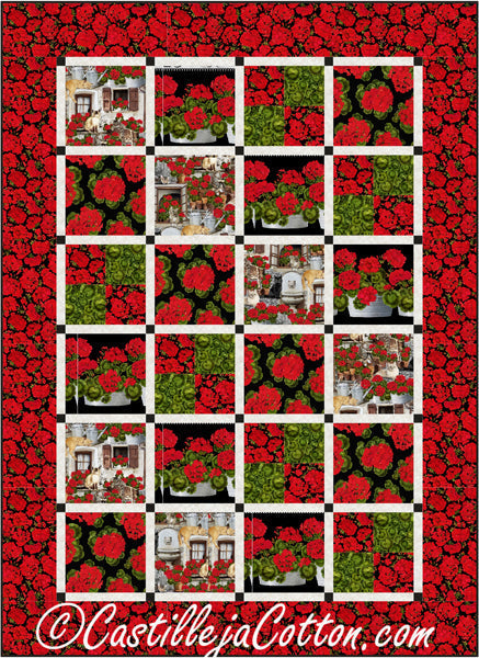 Geraniums Quilt CJC-51451e - Downloadable Pattern