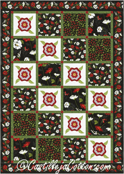 Flowers and Squares Quilt CJC-51551e - Downloadable Pattern