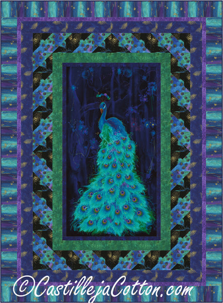 Feathered Peacock Quilt CJC-51722e - Downloadable Pattern
