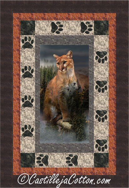 Cougar and Paws Panel Quilt Pattern CJC-51741 - Paper Pattern