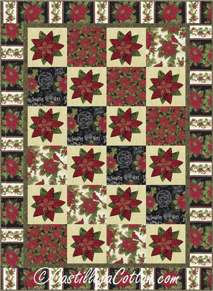 Merry Poinsettia Quilt CJC-52461e - Downloadable Pattern