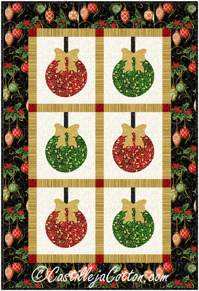 Glittering Ornaments Wall Hanging or Table Runner Pattern CJC-52632 - Paper Pattern
